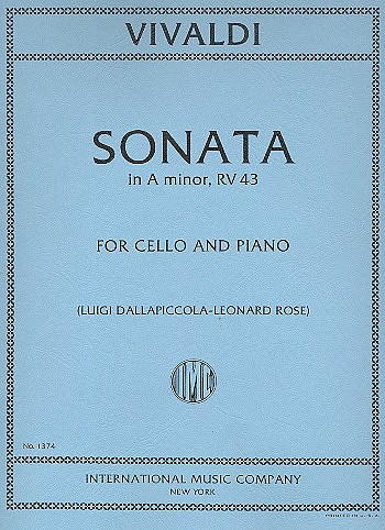 Sonata in a Minor no.3 RV43&nbsp;&nbsp;for cello and piano&nbsp;&nbsp;