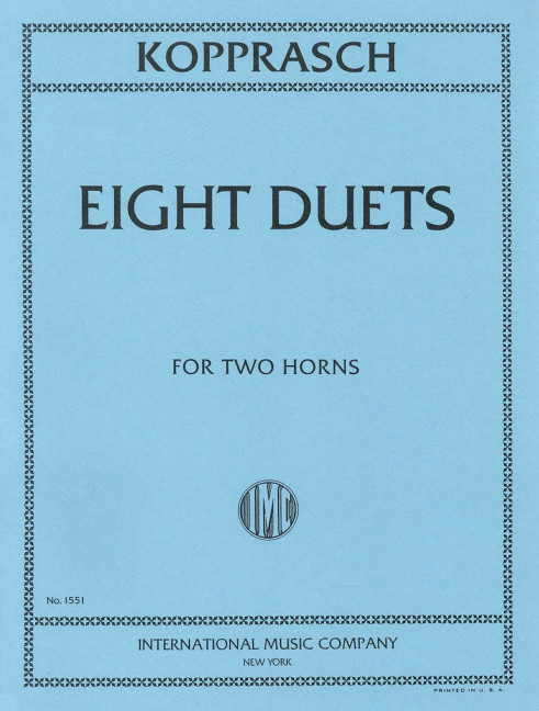 Eight duets&nbsp;&nbsp;for 2 horns&nbsp;&nbsp;Partitur (zugleich Spielpartitur)