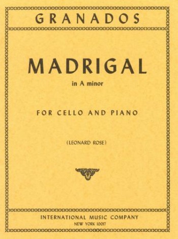 Madrigal  in a minor&nbsp;&nbsp;Violoncello und Klavier&nbsp;&nbsp;Partitur (zugleich Spielpartitur)