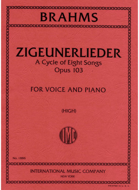 Gypsy Songs op.103&nbsp;&nbsp;hohe Stimme und Klavier&nbsp;&nbsp;Partitur (zugleich Spielpartitur)