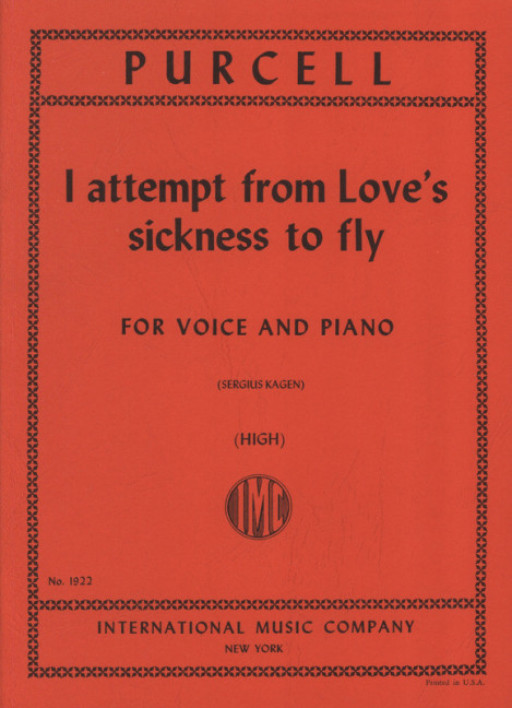 I attempt  from Love's sickness to fly in A major&nbsp;&nbsp;hohe Stimme und Klavier&nbsp;&nbsp;Partitur (zugleich Spielpartitur)
