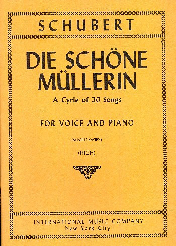 Die schöne Müllerin op.25 D795 - a cycle of 20 Songs&nbsp;&nbsp;for high voice and piano&nbsp;&nbsp;score (dt)