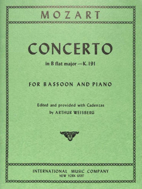 Concerto Bb Major&nbsp;&nbsp;for bassoon and piano&nbsp;&nbsp;