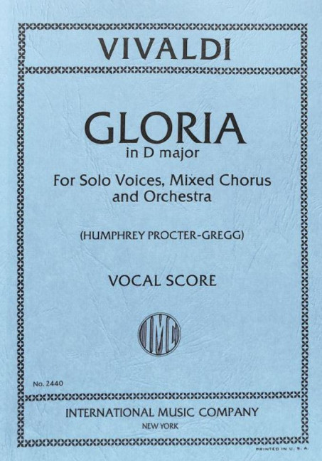 Gloria RV589&nbsp;&nbsp;For 4 solo voices, mixed chorus and orchestra&nbsp;&nbsp;Vocal Score