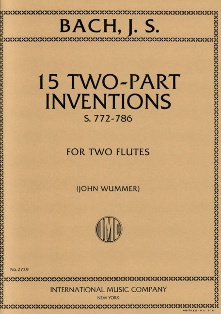 Fifteen two part inventions&nbsp;&nbsp;for 2 flutes&nbsp;&nbsp;