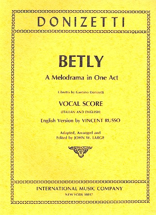 Betly  opera  vocal score (it/en)