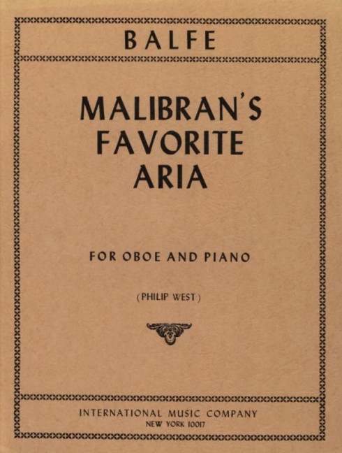 Malibran's Favorite Aria&nbsp;&nbsp;for oboe and piano&nbsp;&nbsp;