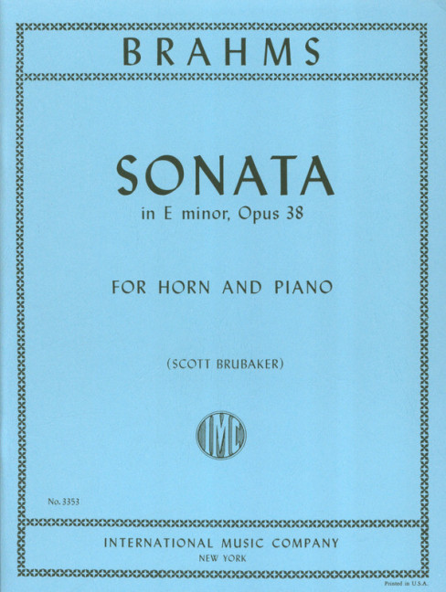 Sonata e minor op.38&nbsp;&nbsp;for horn and piano&nbsp;&nbsp;