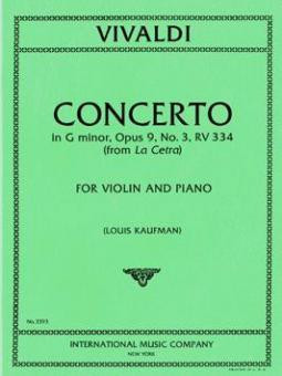 Concerto g minor op.9/3&nbsp;&nbsp;for violin and piano&nbsp;&nbsp;