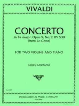 Concerto Bb major op.9/9  for 2 violins and piano  