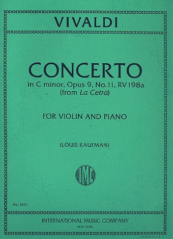 Concerto in c minor op.9,11 RV198a&nbsp;&nbsp;for Violin, Strings and Organ&nbsp;&nbsp;for violin and piano