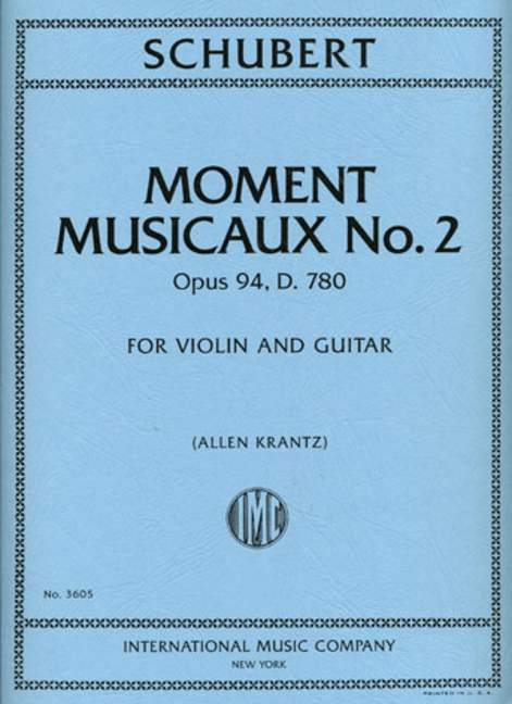 Moment Musicaux op.94 D780&nbsp;&nbsp;for violin and guitar&nbsp;&nbsp;score and violin part