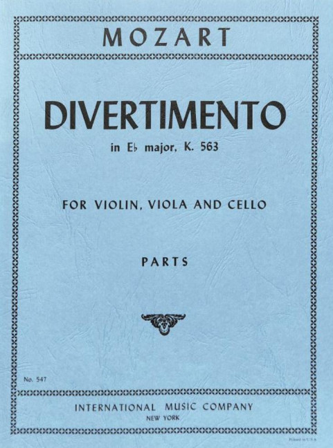 Divertimento Eb Maj&nbsp;&nbsp;for violin, viola and cello&nbsp;&nbsp;