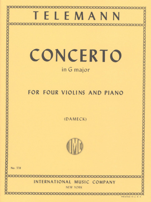 Concerto G Maj&nbsp;&nbsp;for 4 violins and piano&nbsp;&nbsp;