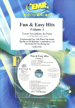 Fun and easy Hits vol.3 (+CD):&nbsp;&nbsp;for tenor saxophone and piano&nbsp;&nbsp;