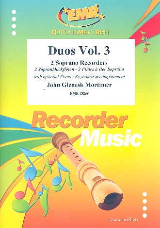 Duos Band 3&nbsp;&nbsp;für 2 Sopranblockflöten (Klavier ad lib)&nbsp;&nbsp;Partitur und Spielpartitur