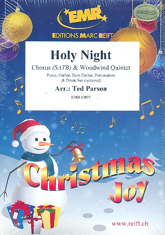 Holy Night  for mixed chorus and 5 woodwind instruments (rhythm group ad lib)  score and parts (incl. 20 chorus scores)