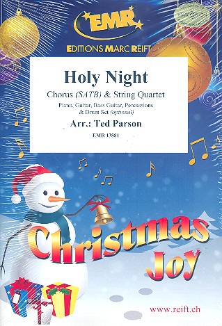 Holy Night&nbsp;&nbsp;for mixed chorus and string quartet (rhythm group ad lib)&nbsp;&nbsp;score and parts (incl. 20 chorus scores)