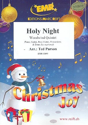 Holy Night&nbsp;&nbsp;for 5 woodwind instruments (ensemble) (rhythm group ad lib)&nbsp;&nbsp;score and parts