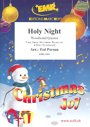 Holy Night&nbsp;&nbsp;for 4 woodwind instruments (ensemble) (rhythm group ad lib)&nbsp;&nbsp;score and parts