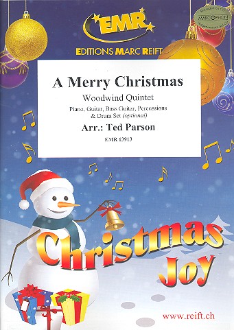 A merry Christmas&nbsp;&nbsp;for 5 woodwind instruments (ensemble) (rhythm group ad lib)&nbsp;&nbsp;score and parts