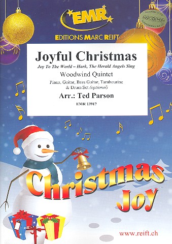 Joyful Christmas&nbsp;&nbsp;for 5 woodwind instruments (ensemble) (rhythm group ad lib)&nbsp;&nbsp;score and parts