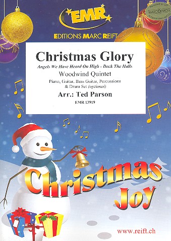 Christmas Glory&nbsp;&nbsp;for 5 woodwind instruments (ensemble) (rhythm group ad lib)&nbsp;&nbsp;score and parts