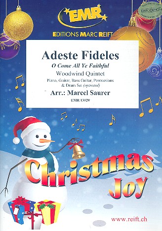 Adeste fideles&nbsp;&nbsp;for 5 woodwind instruments (Rhythm group ad lib)&nbsp;&nbsp;score and parts