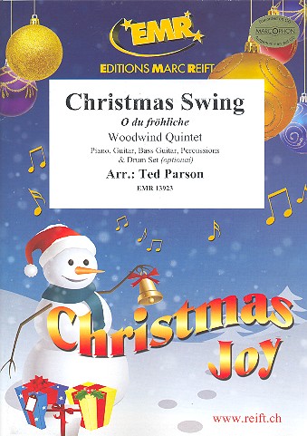 Christmas Swing (O du fröhliche)&nbsp;&nbsp;for 5 woodwind instruments (ensemble) (rhythm group ad lib)&nbsp;&nbsp;score and parts