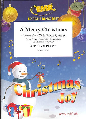 A merry Christmas&nbsp;&nbsp;for mixed chorus and 5 strings (rhythm group ad lib)&nbsp;&nbsp;score and parts (incl. 20 chorus scores)