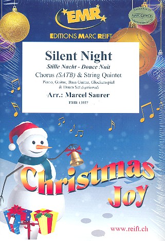 Silent Night  for mixed chorus and 5 strings (rhythm group ad lib)  score and parts (incl. 20 chorus scores)