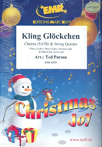 Kling Glöckchen kling&nbsp;&nbsp;for mixed chorus and 5 strings (rhythm group ad lib)&nbsp;&nbsp;score and parts (incl.20 chorus scores)