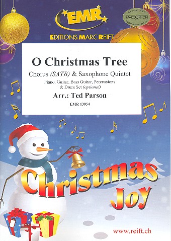 O Christmas Tree&nbsp;&nbsp;for mixed chorus and 5 saxophones (rhythm group ad lib)&nbsp;&nbsp;score and parts (incl. 20 chorus scores)