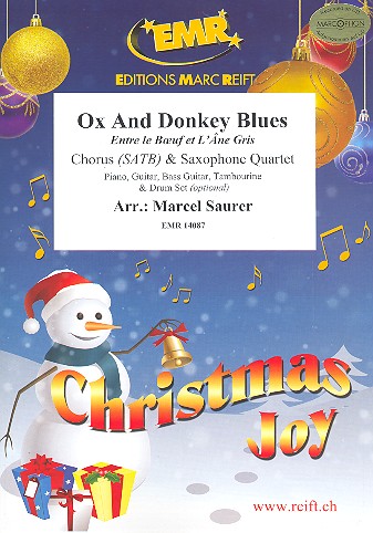 Ox And Donkey Blues&nbsp;&nbsp;for mixed chorus and 4 saxophones (rhythm group ad lib)&nbsp;&nbsp;score and parts (incl. 20 chorus scores)
