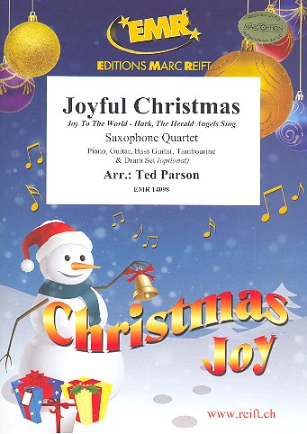 Joyful Christmas&nbsp;&nbsp;for 4 saxophones (rhythm group ad lib)&nbsp;&nbsp;score and parts