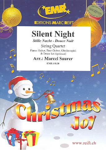 Silent Night  for string quartet (ensemble) (rhythm group ad lib)  score and parts