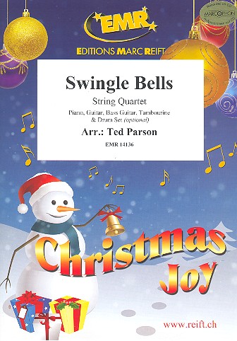 Swingle Bells  for string quartet (ensemble) (rhythm group ad lib)  score and parts