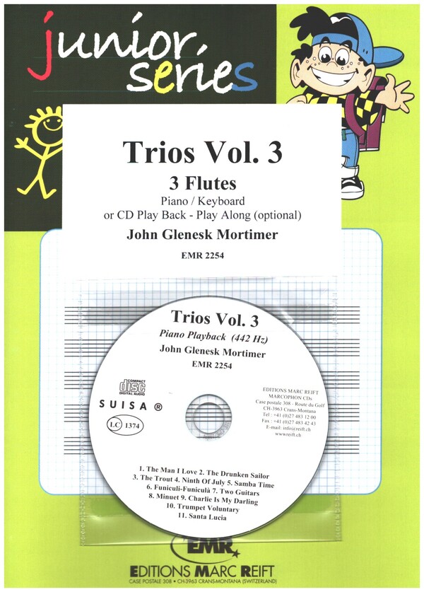 Trios vol.3 (+CD)&nbsp;&nbsp;for 3 flutes&nbsp;&nbsp;score and parts