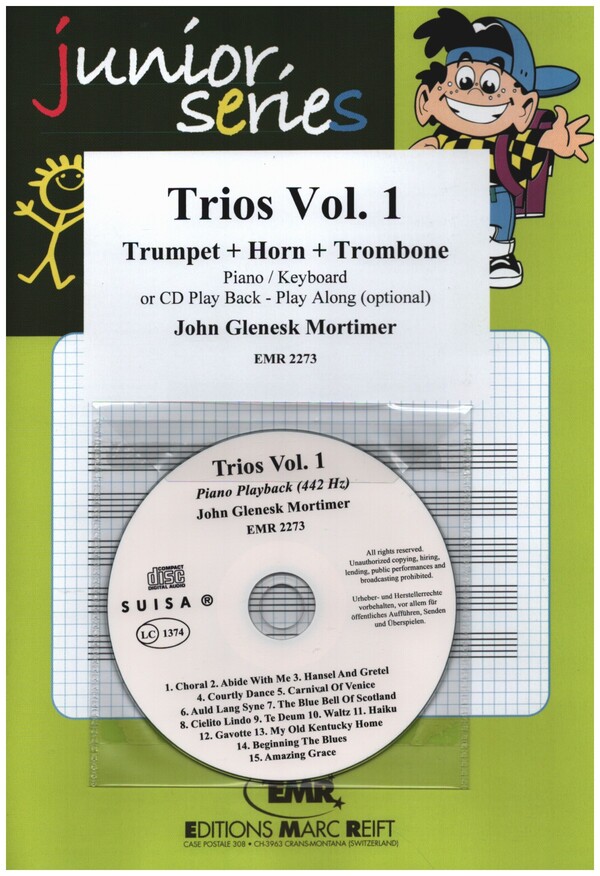 Trios vol.1 (+CD)&nbsp;&nbsp;for trumpet, horn and trombone (piano ad lib)&nbsp;&nbsp;score and parts
