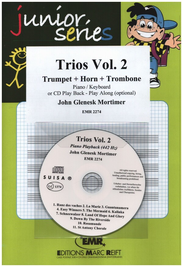 Trios vol.2 (+CD)&nbsp;&nbsp;for trumpet, horn and trombone (piano ad lib)&nbsp;&nbsp;score and parts