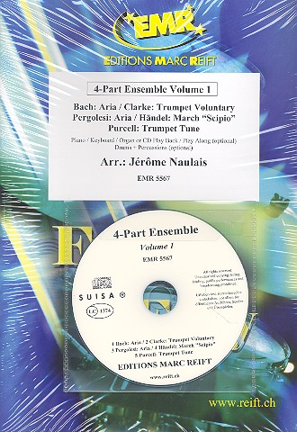 4-Part Ensemble vol.1 (+CD)  für 4-stimmiges Ensemble und Tasteninstrument (Percussion ad lib)  Partitur und Stimmen