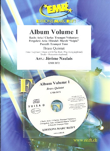Album vol.1 (+CD)  für 5 Blechbläser (Klavier und Percussion ad lib)  Partitur und Stimmen