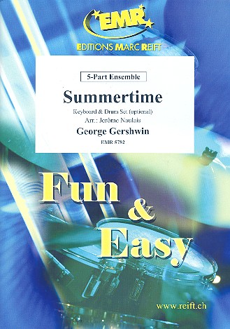 Summertime for 5-part ensemble&nbsp;&nbsp;(keyboard and percussion ad lib)&nbsp;&nbsp;score and parts
