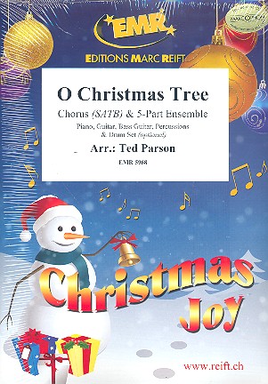 O Christmas Tree&nbsp;&nbsp;for mixed chorus and flexible 5-part ensemble (rhythm group ad lib)&nbsp;&nbsp;score, instrumental parts and 20 chorus scores