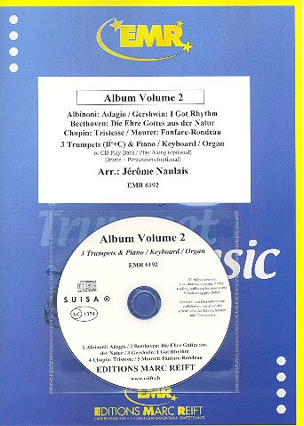 Album vol.2 (+CD)  for 3 trumpets (bb or c) and piano/keyboard/organ  score and parts