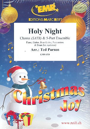 Holy Night&nbsp;&nbsp;for mixed chorus and flexible 5-part ensemble (rhythm group ad lib)&nbsp;&nbsp;score, instrumental parts and 20 chorus scores
