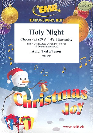 Holy Night&nbsp;&nbsp;for mixed chorus and flexible 4-part ensemble (rhythm group ad lib)&nbsp;&nbsp;score, instrumental parts and 20 chorus scores
