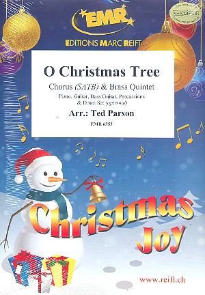 O Christmas Tree&nbsp;&nbsp;for mixed chorus and 5 brass instruments (rhythm group ad lib)&nbsp;&nbsp;score instrumental parts and 20 chorus scores