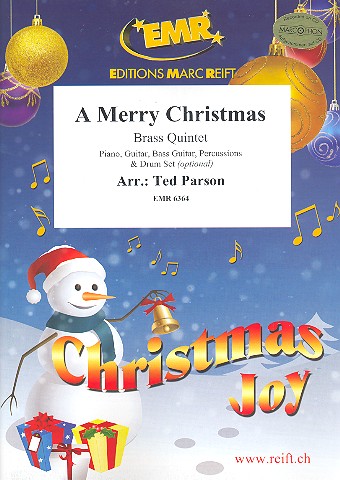 A merry Christmas&nbsp;&nbsp;for 5 brass instruments (ensemble) (rhythm group ad lib)&nbsp;&nbsp;score and parts