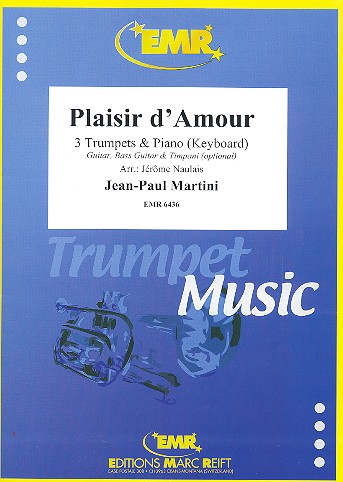Plaisir d'amour  for 3 trumpets and piano (rhythm group ad lib)  score and parts